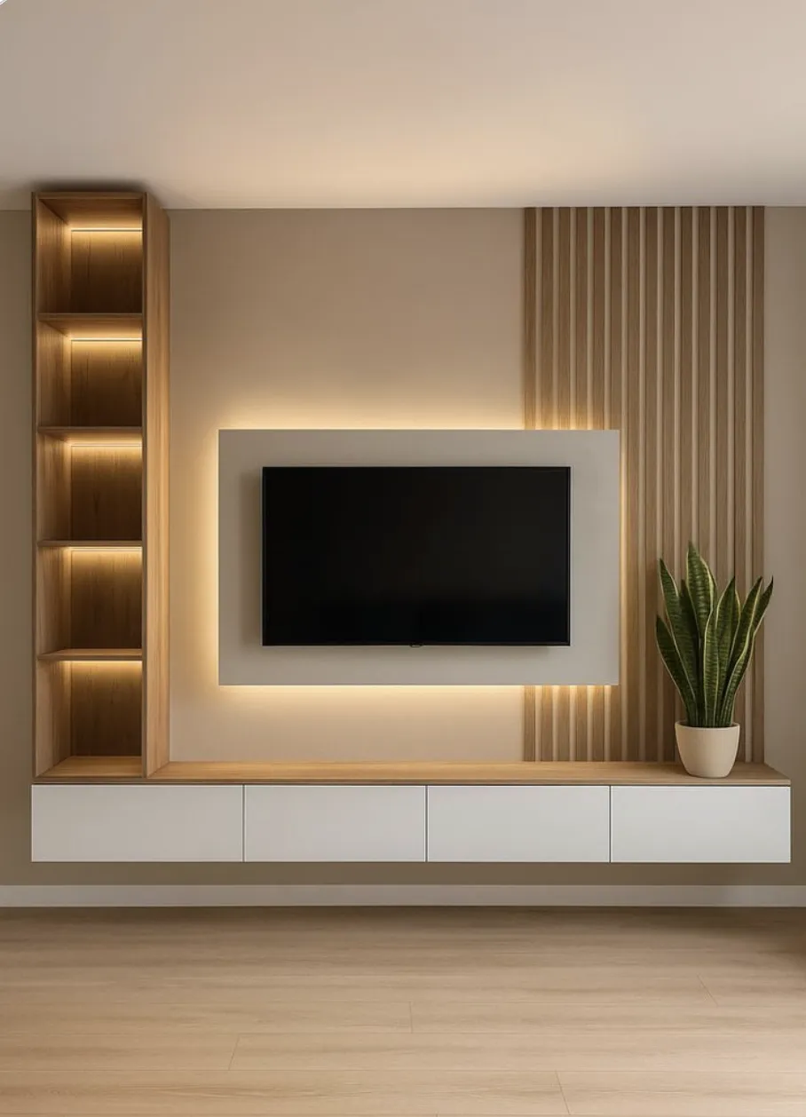 Bursa Osmangazi modern LED aydınlatmalı TV ünitesi uygulaması